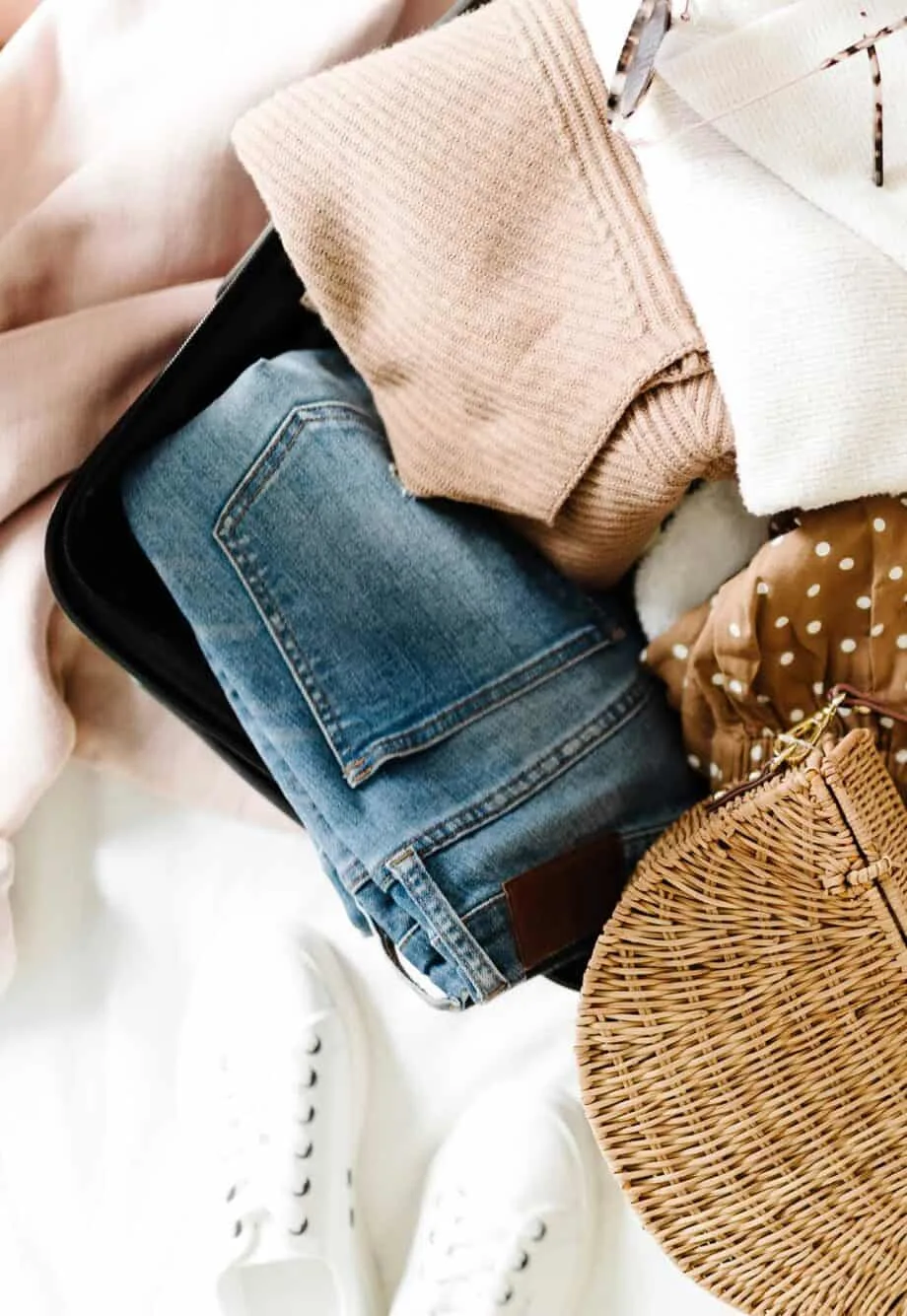 A stylised flat lay image of fall inspired clothes