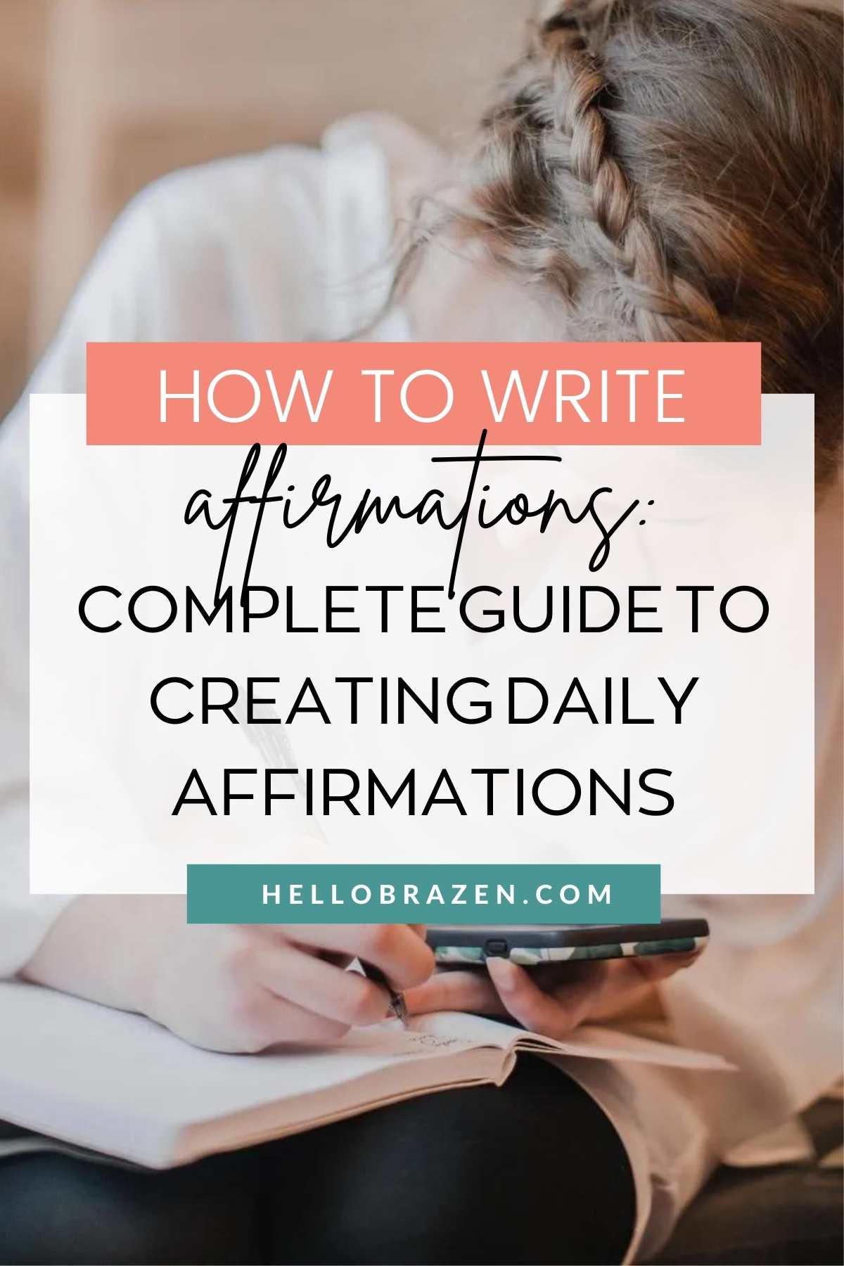 Learning how to write affirmations can be a powerful way to include positive affirmations in your daily life and be more positive in your day.
