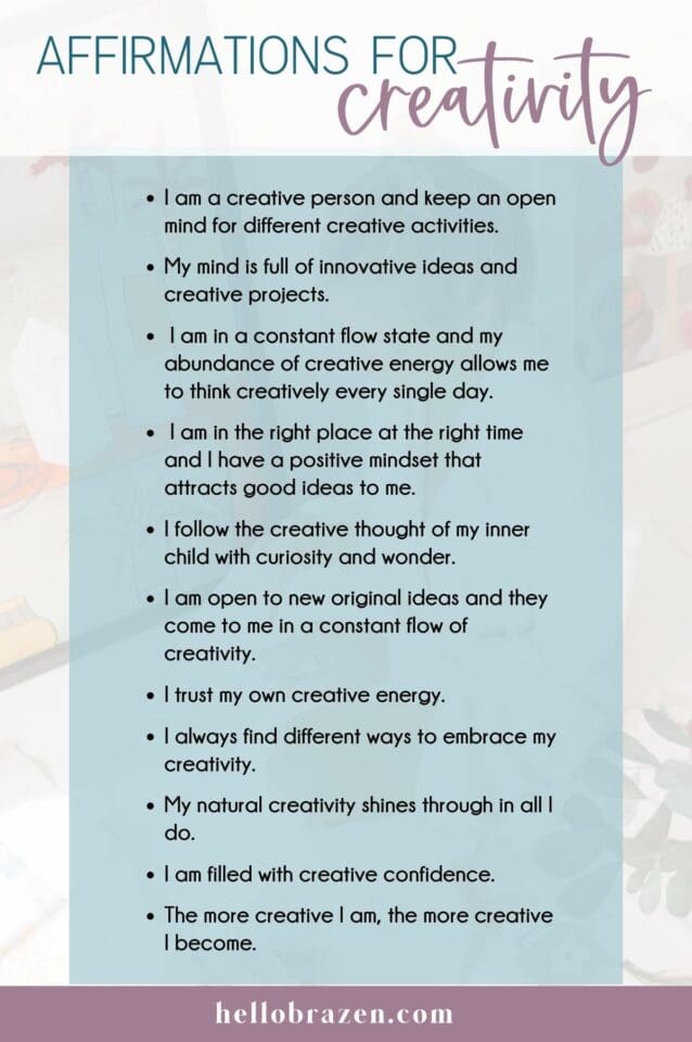65 Affirmations For Creativity To Inspire Your Creative Genius - Hello ...