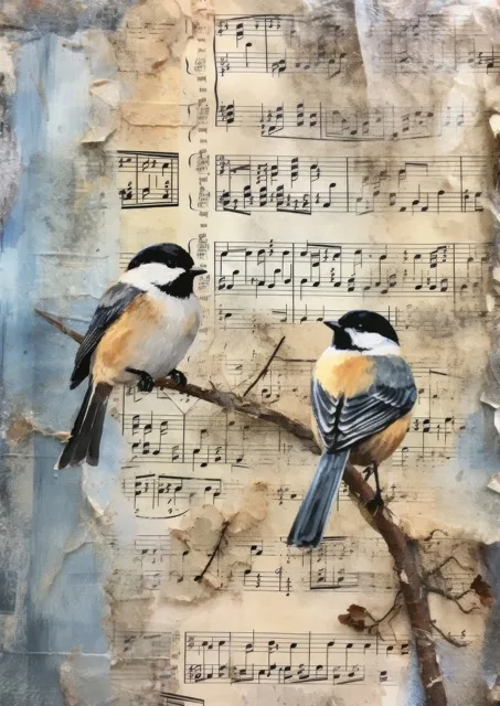 The Vintage Music Sheets Junk Journal Collection. Beautiful junk journal pages crafted on vintage music sheets, accented with vintage birds, florals, bees, and butterflies. Free For Personal and Commercial Use
