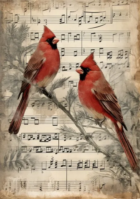 The Vintage Music Sheets Junk Journal Collection. Beautiful junk journal pages crafted on vintage music sheets, accented with vintage birds, florals, bees, and butterflies. Free For Personal and Commercial Use