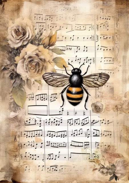 The Vintage Music Sheets Junk Journal Collection. Beautiful junk journal pages crafted on vintage music sheets, accented with vintage birds, florals, bees, and butterflies. Free For Personal and Commercial Use