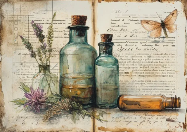 The vintage inspired Apothecary Junk Journal Collection is a collection of beautiful junk journal pages showcasing vintage herbs, tinctures, and healing concoctions. Free For Personal and Commercial Use