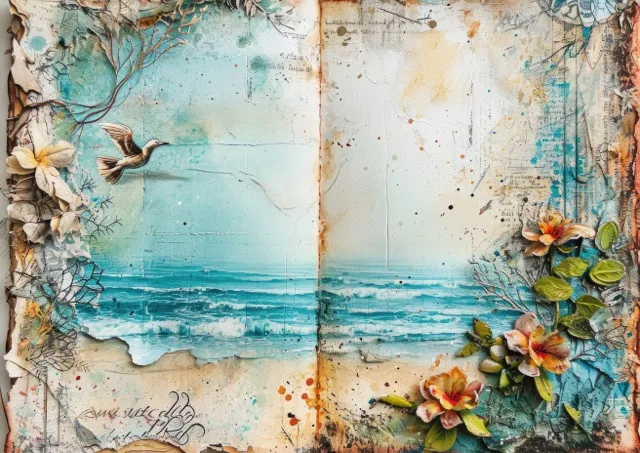 The vintage inspired Coastal Breeze Junk Journal Collection is a collection of beautiful beach landscapes, sunsets over the ocean, and calm serene beaches. Free For Personal and Commercial Use