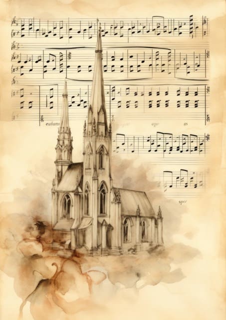 The Vintage Church Junk Journal Collection. Beautiful junk journal pages crafted with vintage churches and vintage sheet music, in both portrait and landscape styles. Free For Personal and Commercial Use