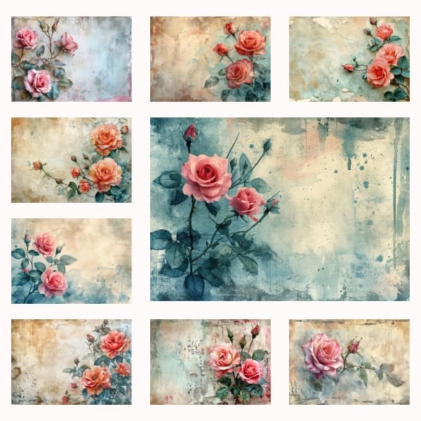 Unfurl the petals of the past with the Vintage Roses Junk Journal Collection. This digital bouquet of high-resolution, vintage-inspired roses brings the poetic grace of a forgotten era to your fingertips. Freely available for all your crafting needs, it's perfect for infusing a touch of timeless beauty into your work. Free For Personal and Commercial Use