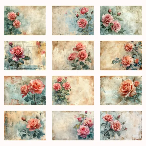 Let the Vintage Roses Junk Journal Collection transport you to a world where roses bloom eternal against the backdrop of aged parchment. This digital anthology is a treasure trove for the creative spirit, offering a versatile range of uses, free for both personal and commercial use.