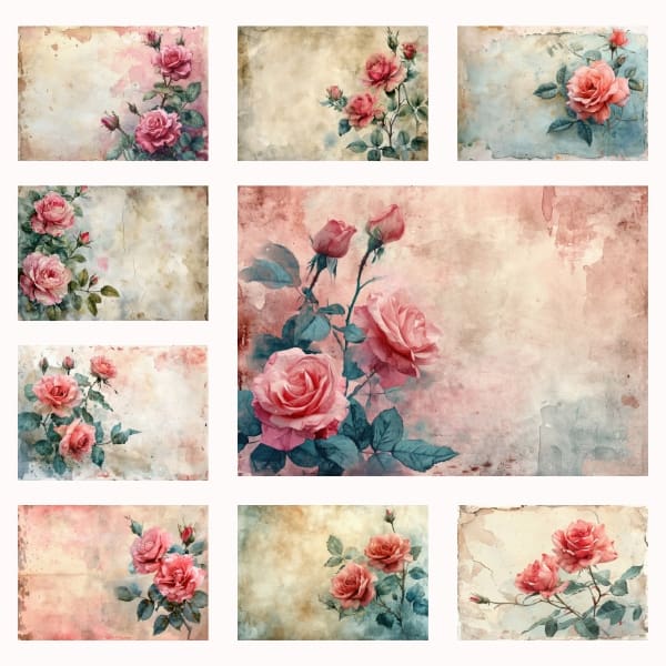 Drift into a sepia-toned reverie with the Vintage Roses Junk Journal Collection. Brimming with florals that evoke the charm of antique love letters and Victorian keepsakes, this collection is your free passport to adding a dash of nostalgic elegance to any craft or design project. Free For Personal and Commercial Use