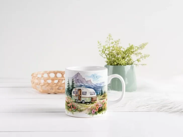 The Mountain Getaway Caravan Collection is a collection of beautiful camping inspired backgrounds featuring watercolor illustrations of caravans camping by beautiful mountains, for a soft and tranquil feel. Free For Personal and Commercial Use