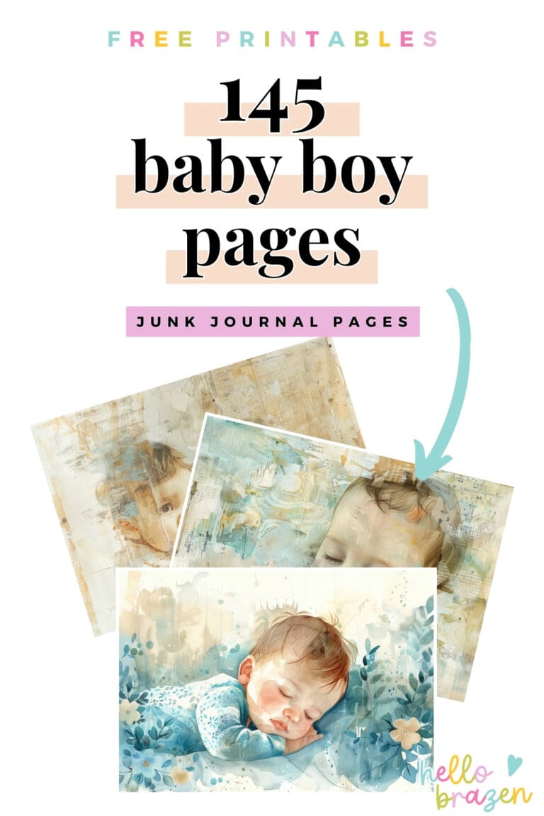 Baby Boy Junk Journal Collection