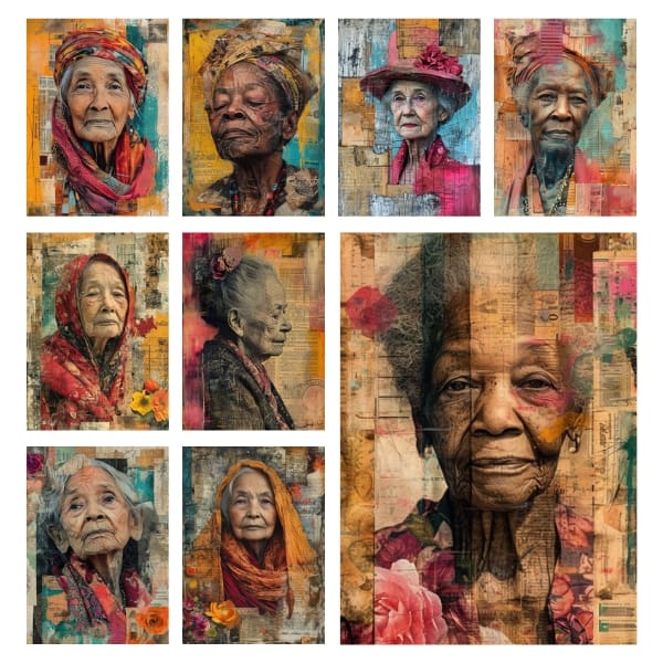 The "Timeless Matriarchs Collection" is an exquisite treasury featuring the serene and storied faces of elder women. Each portrait is a mosaic of life’s tapestry, woven with the threads of wisdom and grace. Unleash these storied canvases in your creative world, all Free For Personal and Commercial Use, and let each crease tell its tale.