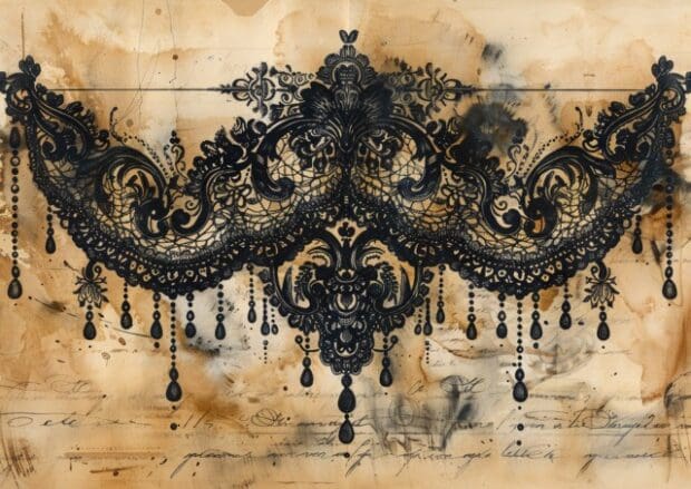 65 Black Vintage Lace Junk Journal Backgrounds - Free Printable - Hello ...
