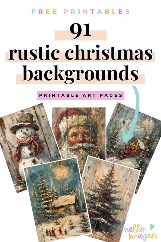 91 Rustic Christmas Images on Wooden Backgrounds - Printable Art - Free ...
