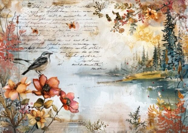32 Fall Landscapes Junk Journal Pages - Free Download - Hello Brazen