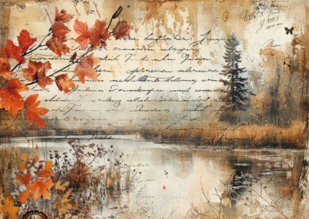32 Fall Landscapes Junk Journal Pages - Free Download - Hello Brazen