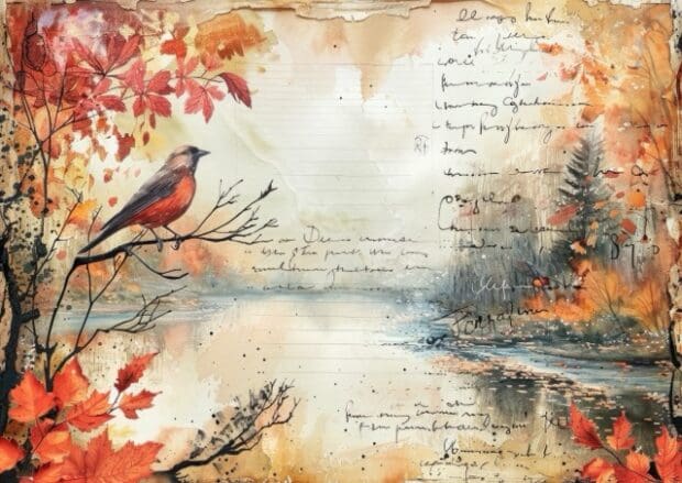 32 Fall Landscapes Junk Journal Pages - Free Download - Hello Brazen